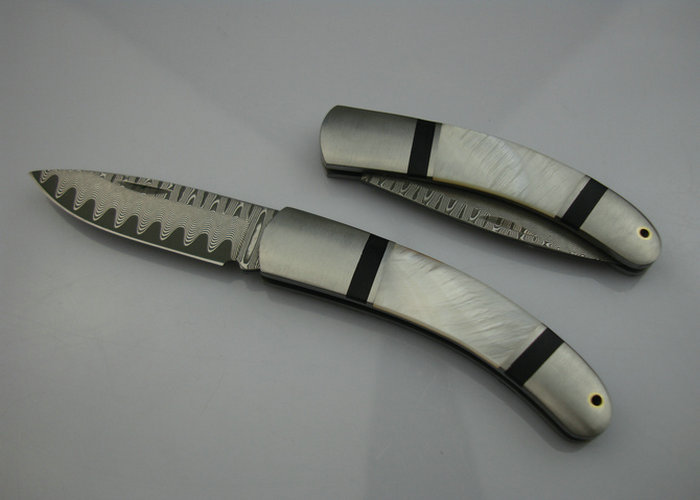 Classic OEM Damascus Steel QQ Pocket Knife Small Gift Knife UDTEK01312 